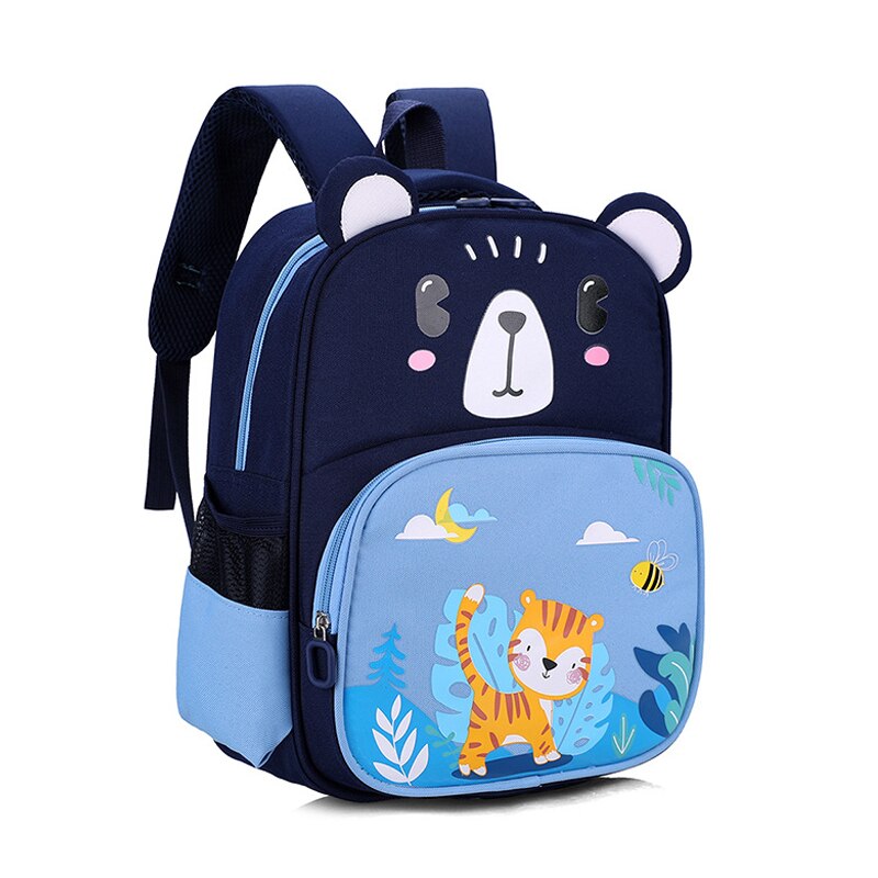 Cartoon Rugzak Voor Jongens Meisjes Leuke Kat Tijger Kinderen Mooie Nylon Schooltas Kleuterschool Schooltas 3-7 Jaar Kids: Light blue Tiger