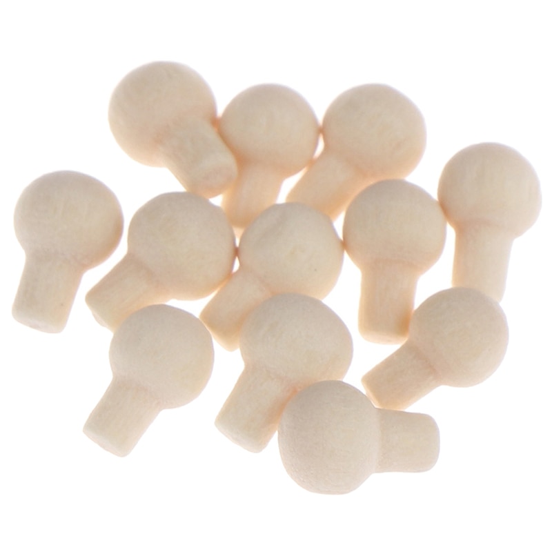 12 sztuk 1/12 skala miniaturowe niepomalowane naturalny kolor drewna szuflady okrągłe pochwyty Dollhouse DIY oprawy narzędzia akcesoria