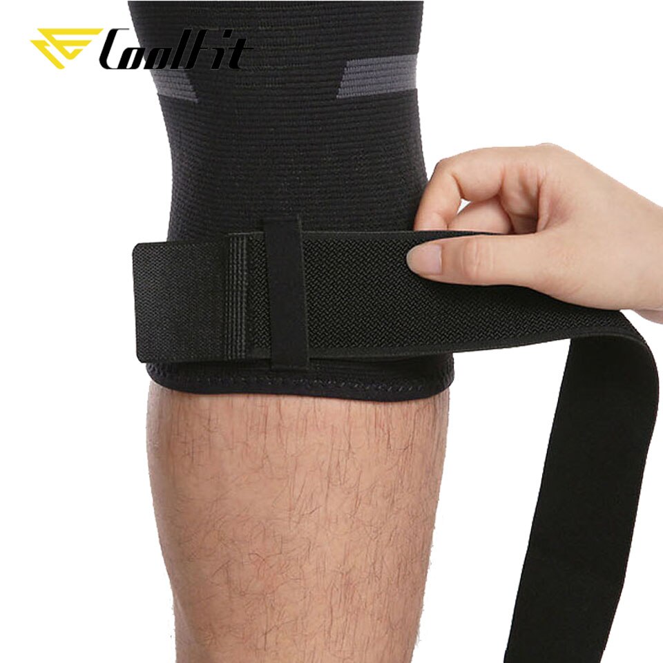 CoolFit 1 Pair Knee Brace Compression Sleeve with Strap for Best Support & Pain Relief for Meniscus Tear, Arthritis, Basketball