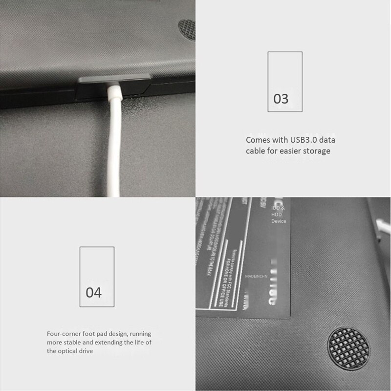 Externe cd dvd-drive usb 3.0 dvd-speler cd optische drive voor laptop mac pc desktop windows 10 8 7 xp