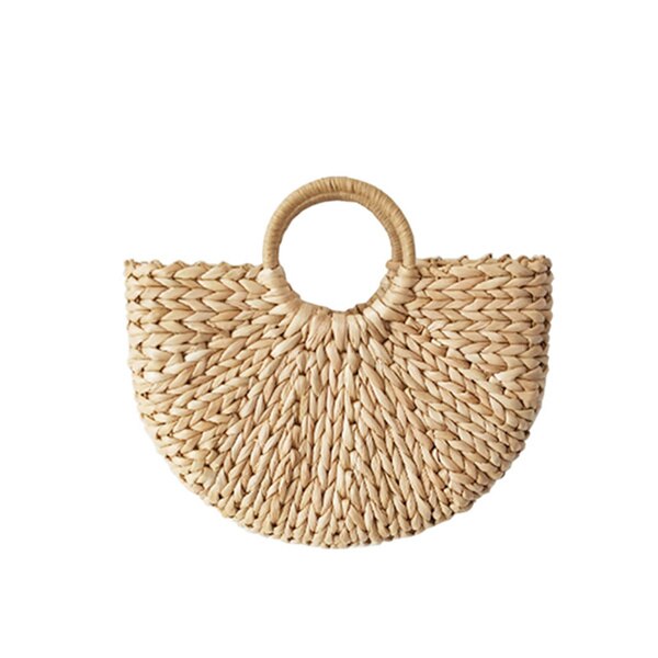 Vintage Strozak Ronde Rotan Zakken Handgemaakte Zomer Zakken Geweven Strand Dames Cirkel Schoudertas Bohemen Meisjes Reizen Handtassen: Style 4-Small