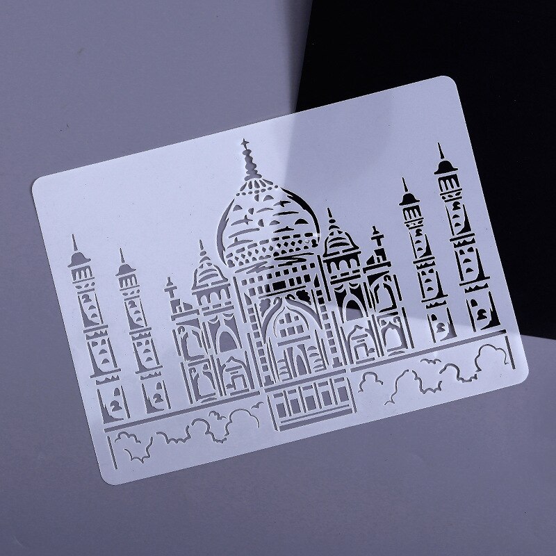 Drawing Template Ruler DIY Painting Template Scrapbooking Stamps Album Decorative Embossing Paper Cards Templates DIY Craft: Taj Mahal