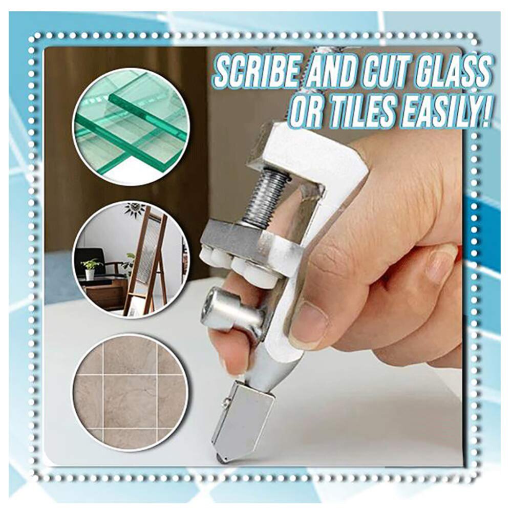 Easy Glide Glass Tile Cutter 2-in-1Professional Cutter Thick Glass Cutter Cutting Tool With Handle