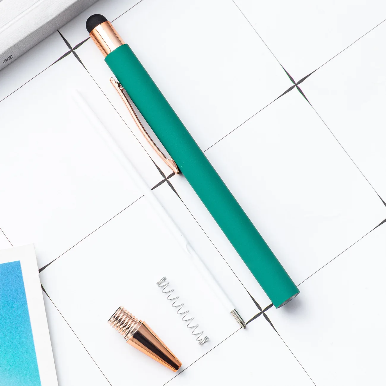 50PCS FreeCustomMetal Balpen Reclame Pen Graveren LOGO Touchscreen Pen voor WeddingMulti Functie Pen