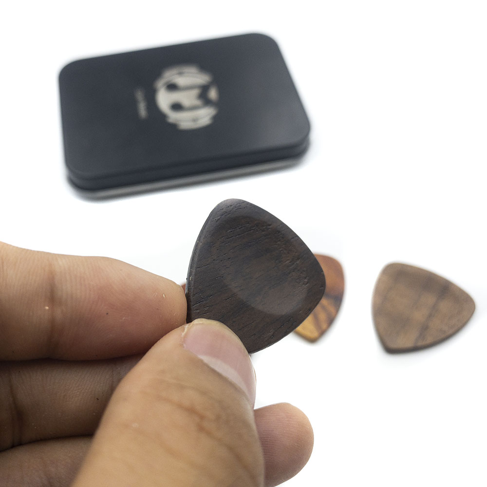 Genuine Wooden Guitar Picks 2.5mm Heavy Smooth Blank Wood Plectrum Mediator Acoustic Electric Bass Guitar Accessories