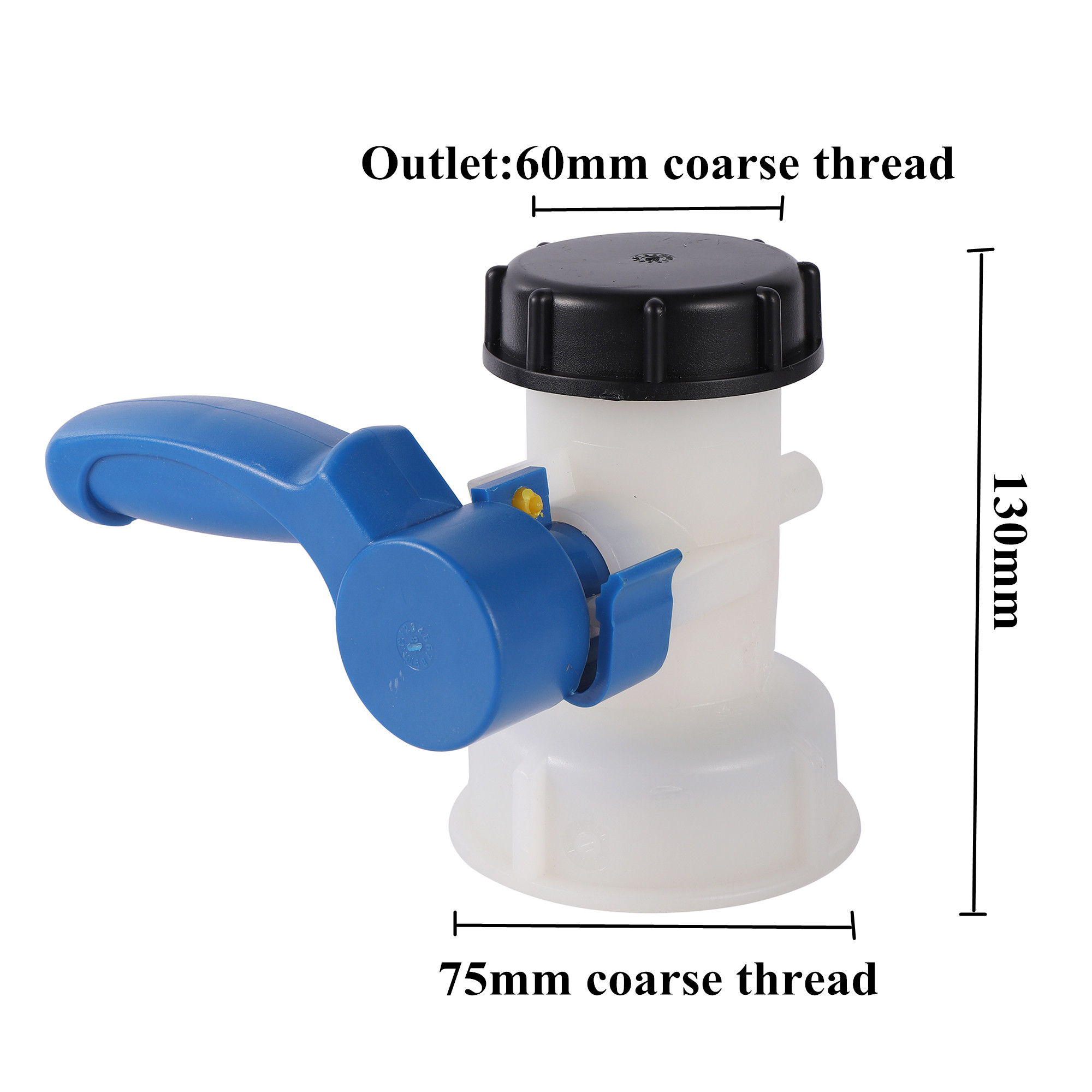 Plastic DN40/DN50/DN80 Actieve/Geïntegreerde Tuin Vlinderklep Voor Ibc Watertank Container 1000L Schakelaar Ibc tank Adapter: Goud