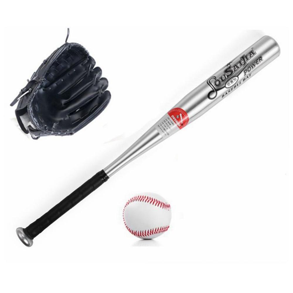 EIN einstellen Aluminium Beisbol Baseball Schläger + Handschuh + Ball bat Taco Basebol Beisebol Hardball 24 Zoll Für freundlicher jünger Als 12: schwarz