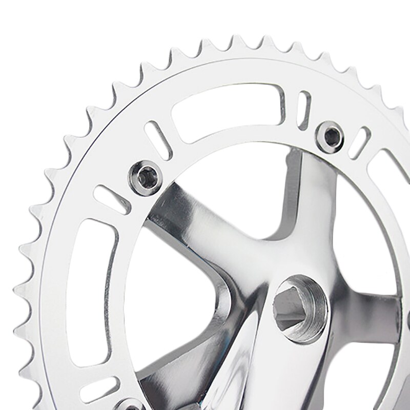 Road Bicycle CNC 46T Silver Crankset 6061-T6 Aluminum Alloy Chainring Crank Chainwheel Fixie