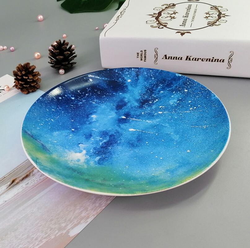 Scandinavische Stijl Keramische Star Sky Plaat Ontbijt Dessert Fruit Bruiloft Platen Woondecoratie Portie Schotel Keuken Gereedschap: 3