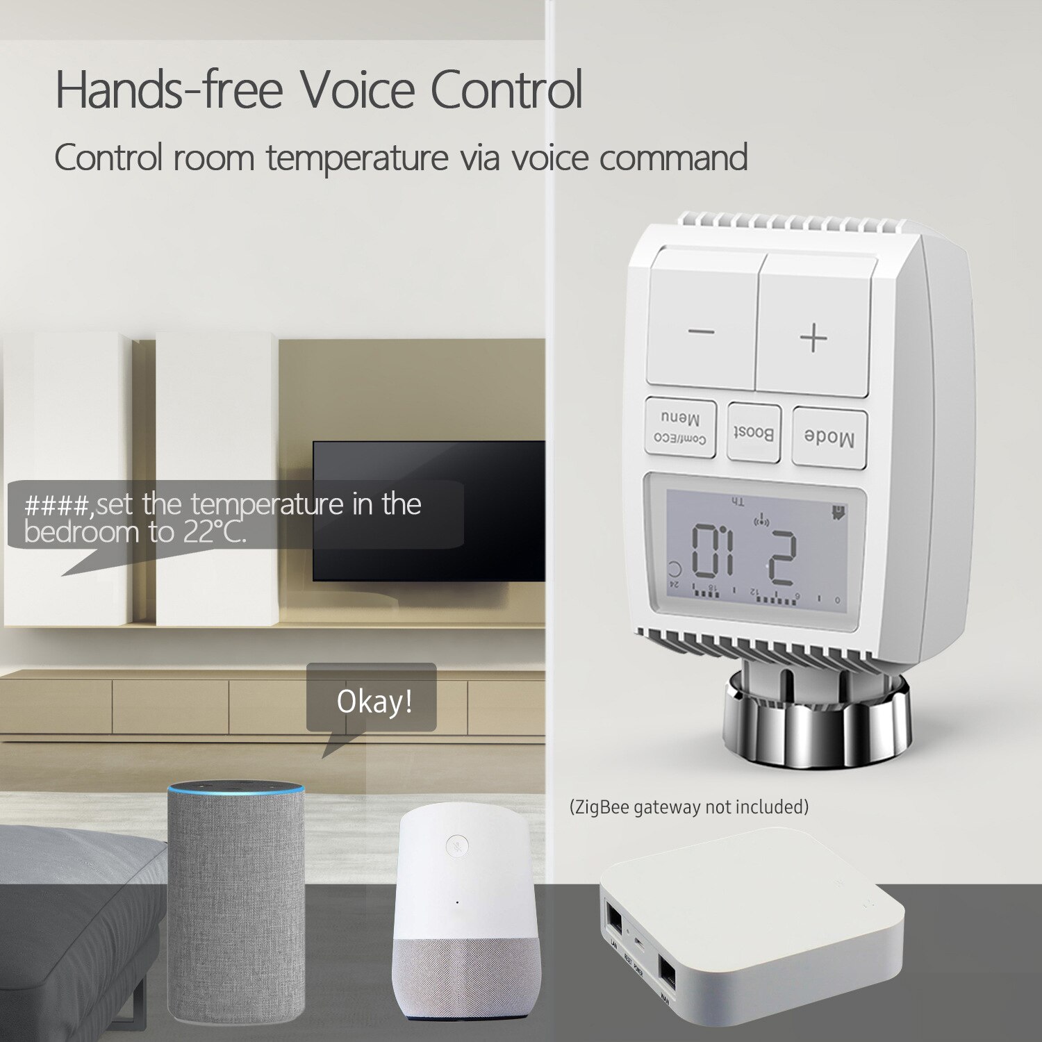 Vanne de radiateur thermostatique Tuya ZigBee Gateway, Thermostat intelligent Programmable hebdomadaire, radiateur de chauffage, commande vocale, application ouverte