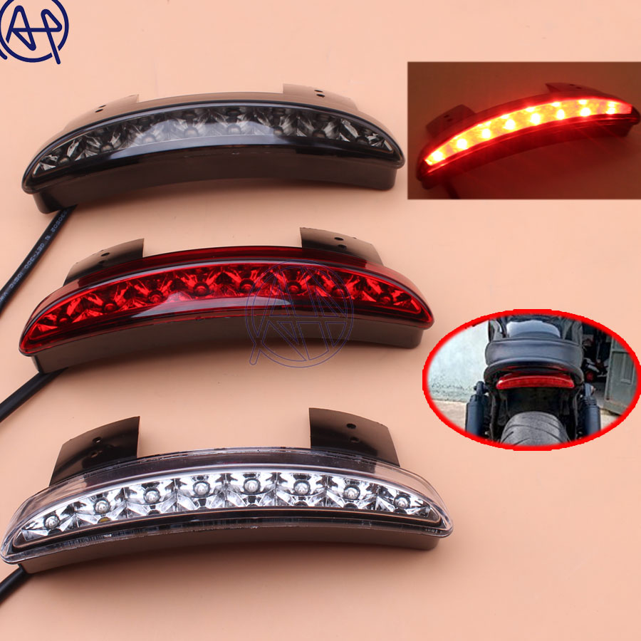 1 stk motorcykel bagskærm kant led hale advarsel stop lys røg/rød/klar linse til harley jern 883 xl883n xl1200n hakket