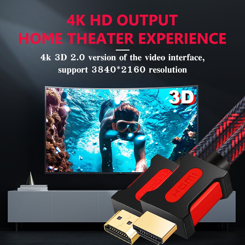 Shuliancable hdmi kabel 2.0 4k hdmi till hdmi för hd tv xbox  ps3/4 dator lcd laptop kabel 4k/60hz hdmi 1m 2m 3m 5m 10m 15m 20m