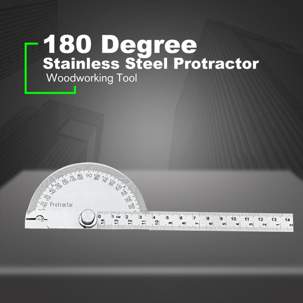 180 Degree Adjustable Protractor multifunction stainless steel roundhead angle ruler mathematics measuring tool