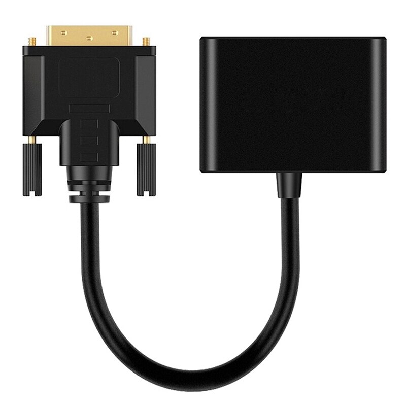 2 In 1 Dvi Naar Hdmi Vga Adapter Converter Dvi Ingang Naar Hdmi Vga-uitgang Tegelijk 20Cm: Default Title
