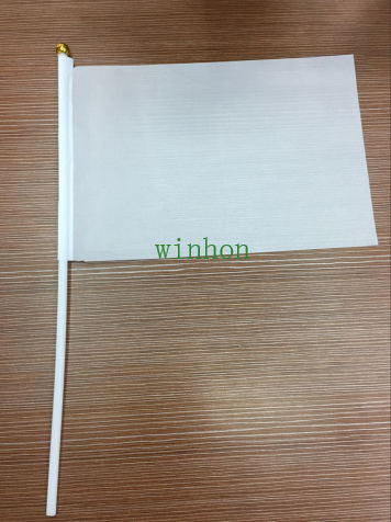 10 stk/parti 14 x 21cm tomt hvitt håndbølgeflagg lite viftende flagg banner banner poly skrivbart flagg