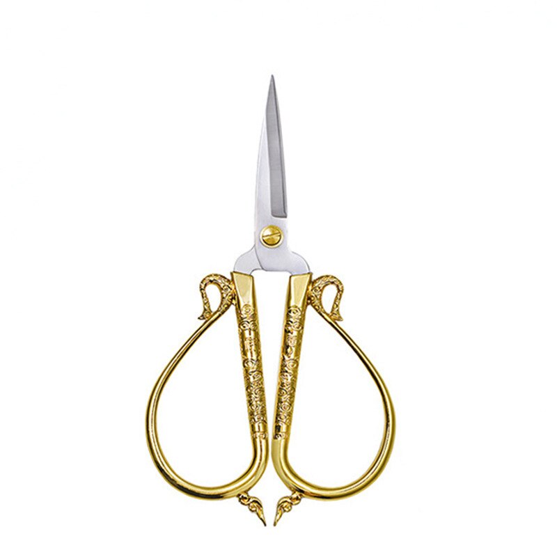 Tijeras clásicas de estilo Retro europeo, tijera antigua para costura artesanal, a medida, corte de papel, tijeras de costura bordada: 16cm   Gold
