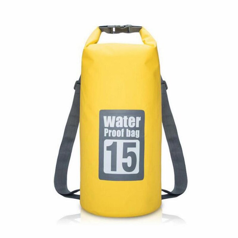 5l/10l/15l/20l/30l waterdichte pvc-tassen, droge tas, waterdichte rugzak, sporttas, rafting, zwemrugzak, ondoordringbare droge tas: Geel 10l