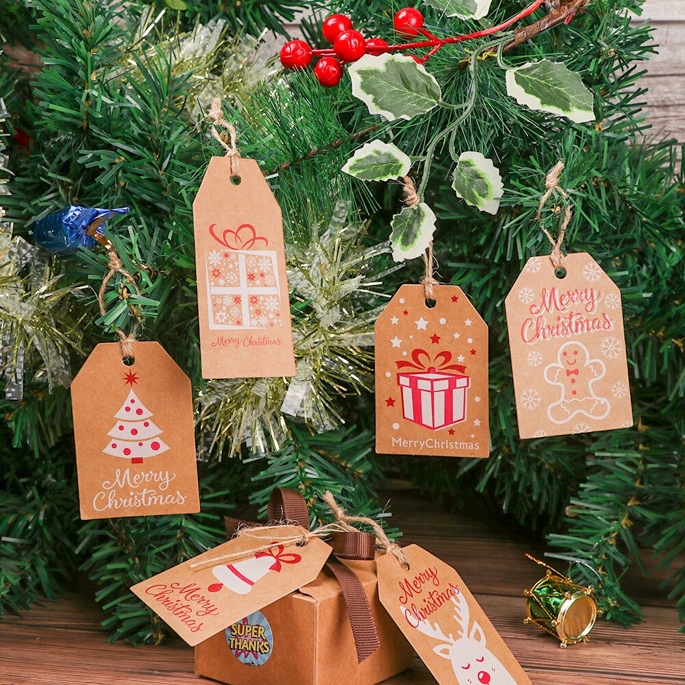 Étiquettes De Noël En Papier Kraft, 100 Pièces, Po... – Grandado