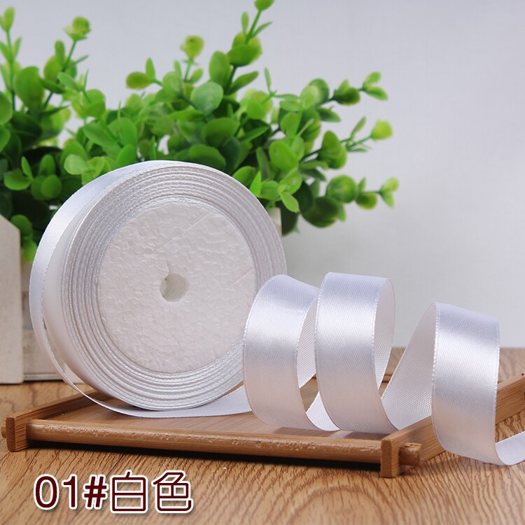 6-10-15-20-25-38-50mm White Satin Ribbons Christmas Halloween Party Wrapping Wedding Baby Shower Birthday Decoration Ruban: 20mm