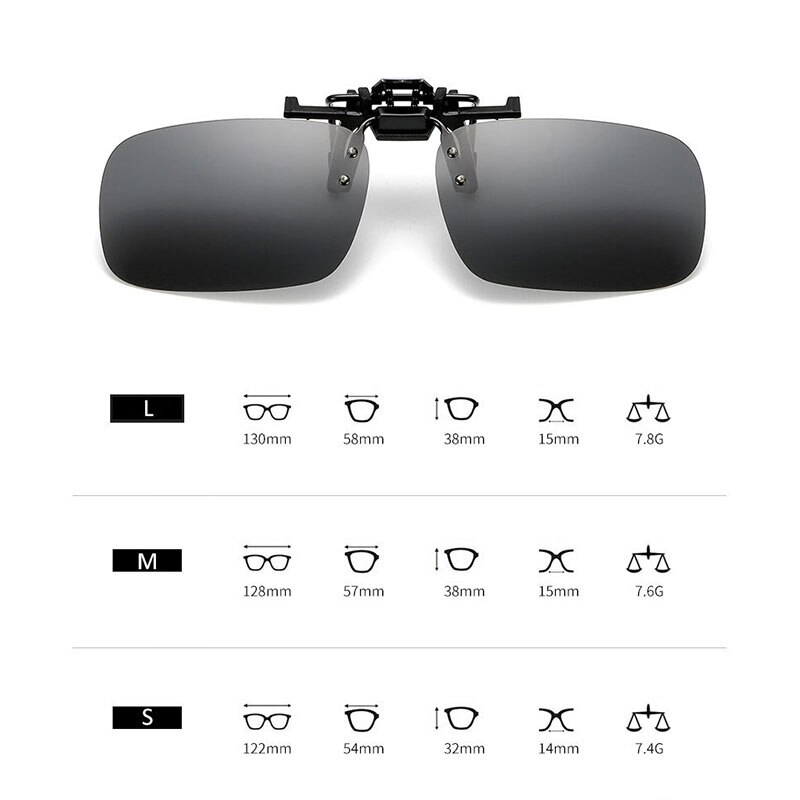 Fishing Use Sunglasses Eyewear Clip On Style Sunglasses UV400 Polarized Fishing Riding&Hiking Eyewear Day/Night Vision Glasses
