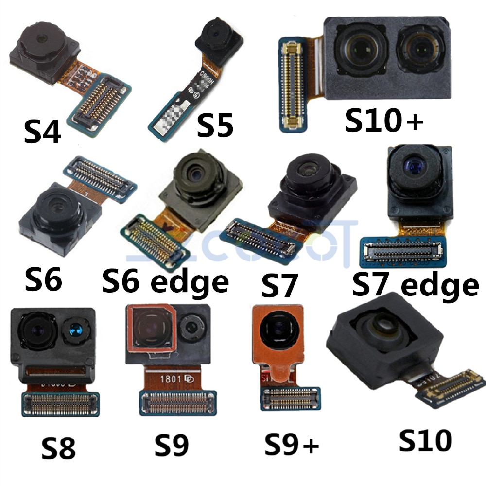 Przedni obiektyw aparatu do Samsung Galaxy S4 S5 S6 G920 S7 S8 S9 krawędzi S10 S20 S21 Plus G955F stoi mały aparat Flex Cable części