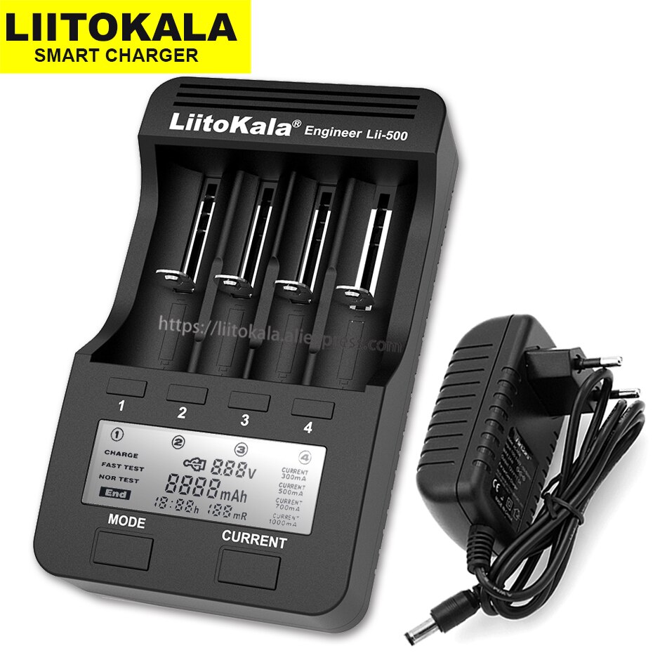 Liitokala Lii-M4S Lii-500 Lii-PD4 Lii-500S LCD 3.7V 18650 18350 18500 21700 20700 14500 26650 AA NiMH Lithium-Battery Charger