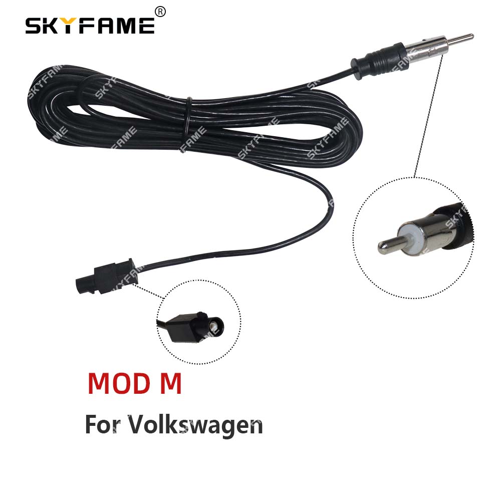 SKYFAME Car Radio FM AM Antenna Converter Adapter Extended Line Plug For Car Playe DVD Android Multimedia Navigation: SKY BLUE