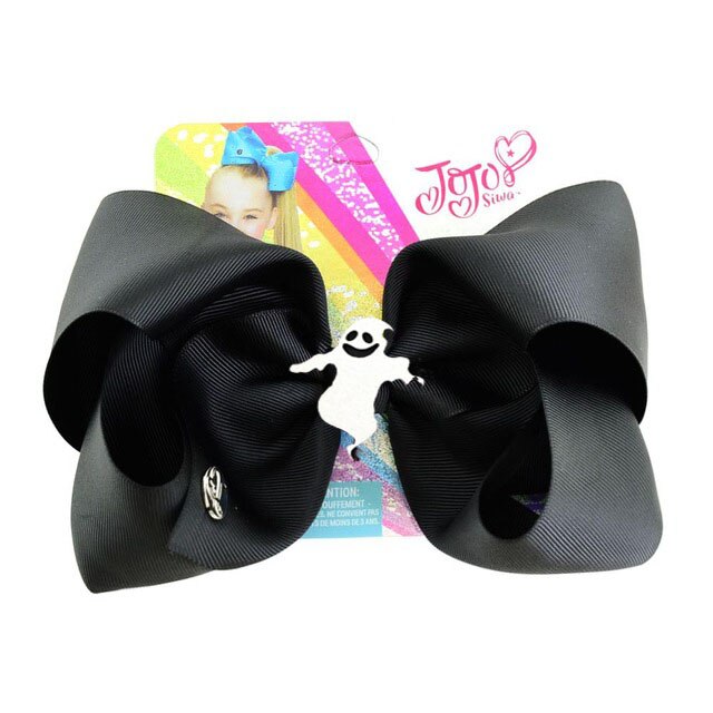 Halloween cheveux nœuds Clips 8 pouces grand nœud papillon crocodile pince imprimer gros-grain ruban accessoires pour filles bébé tout-petits: Turquoise