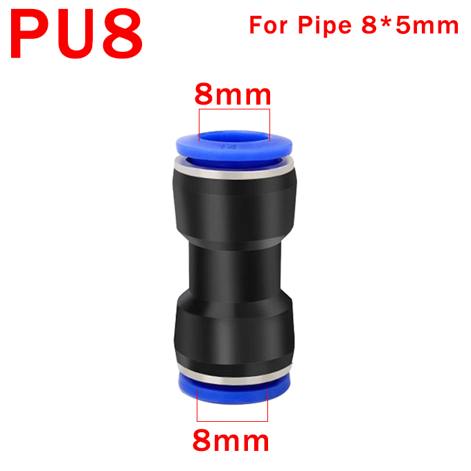 10 st pneumatiska kopplingar snabbluftkoppling slangkoppling plast pu  pg 4mm 6mm 8mm 10mm 12mm tryck in i rörplugg: Blå