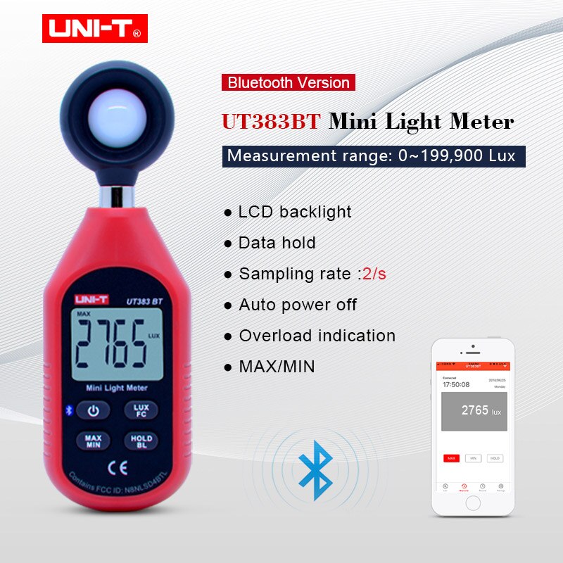 UNI-T mini lcd cyfrowy termometr higrometr Bluetooth cyfrowy miernik wilgotności temperatury anemometr magazyn UT333BT serii: UT383BT