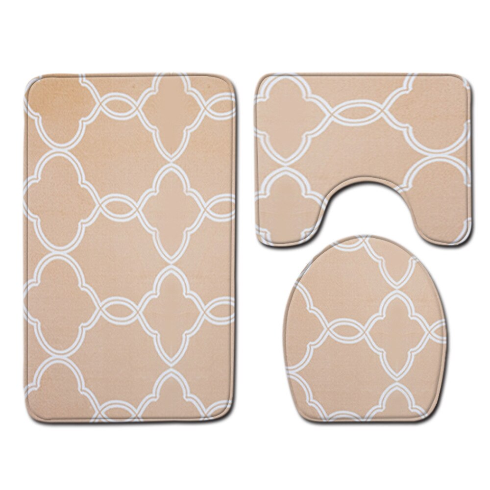 Moderne lijn toilet vloermat 3-- delig badkamer 3- -delig tapijt deurmat badmat badmat badmat: Pj200911-a004