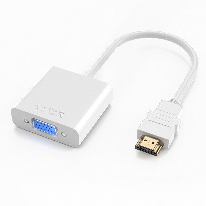 Hdmi Naar Vga Adapter Digitaal Naar Analoog 1080P Hdmi Naar Vga Converter Kabel Voor Xbox PS4 Pc Laptop Tv box Voor Projector Display Hdtv: WHITE