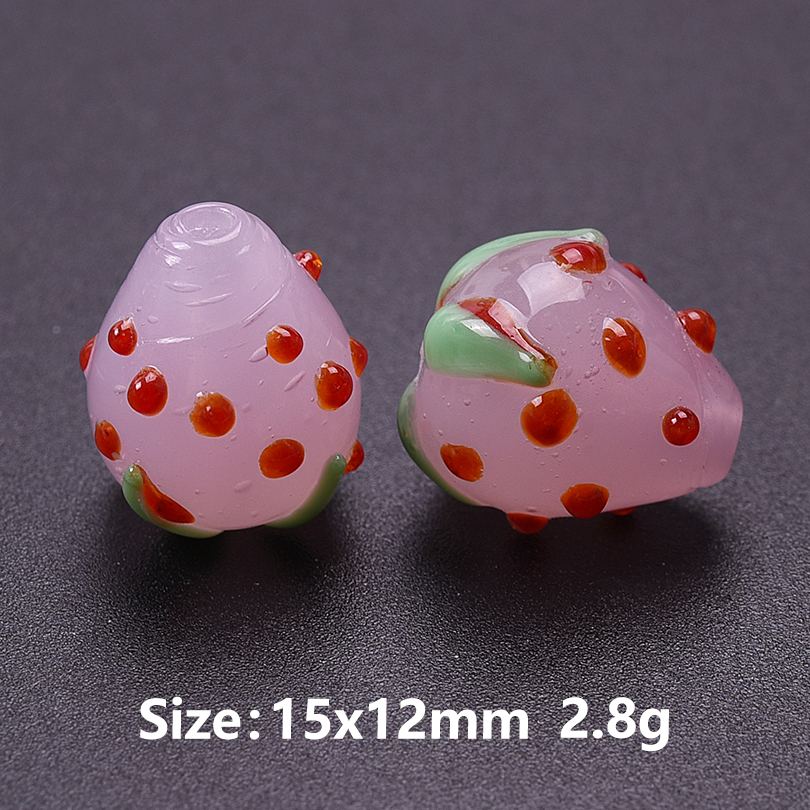 Fargerike 10 stk. glass jordbær persimmon druer perler spacer charms fruktperler øredobber tilbehør glass gjør-det-selv smykker armbånd: Svart