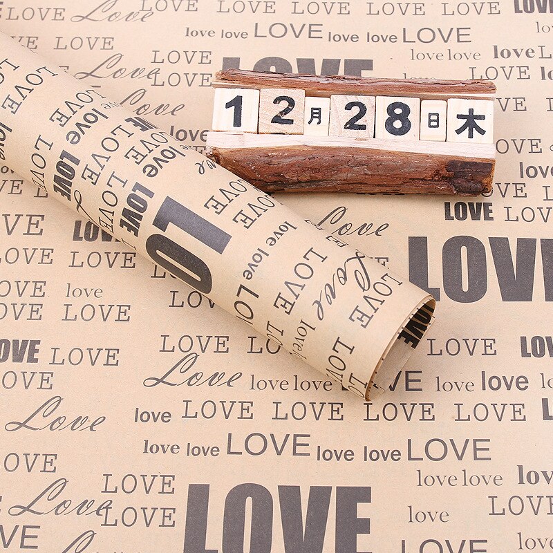 5 Teile/satz 50*70cm Vintage Kraft Verpackung Papier Bouquet Verpackung Englisch Zeitung Blume Verpackung Papier DIY Material: 6