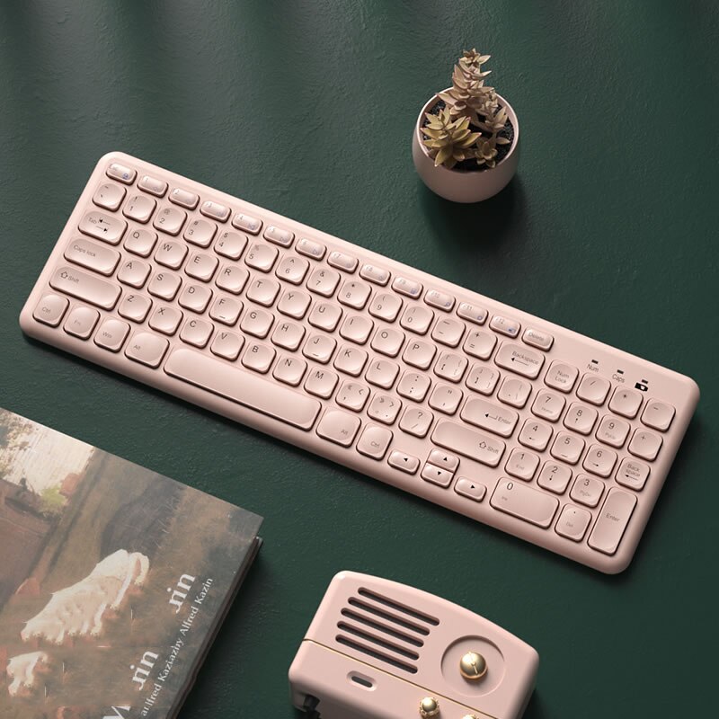 2.4G Wireless Keyboard Mouse Set For Laptop Computer PC Gamer Slient Gaming Keyboard Mouse Combo Computer Keyboard Keypad Xiaomi: Pink Keyboard