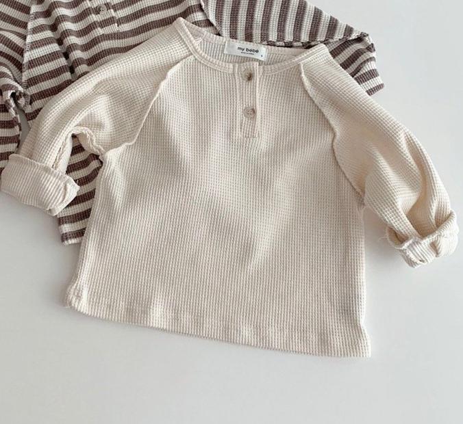 per bambini Semplice T-camicia ragazzo E ragazza Allentato casuale superiore Maglietta Del Ragazzo Del bambino: Beige / 6m