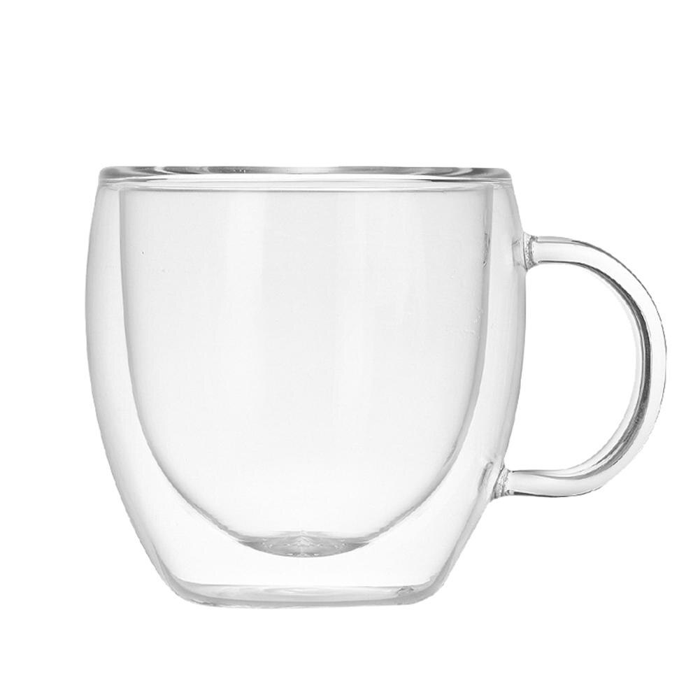 150ml Double Wall Glass Cup With Handle Tea Coffee Beer Milk Mugs Heat Cold Resistant Transparent Drink Mug Drinkware: Default Title