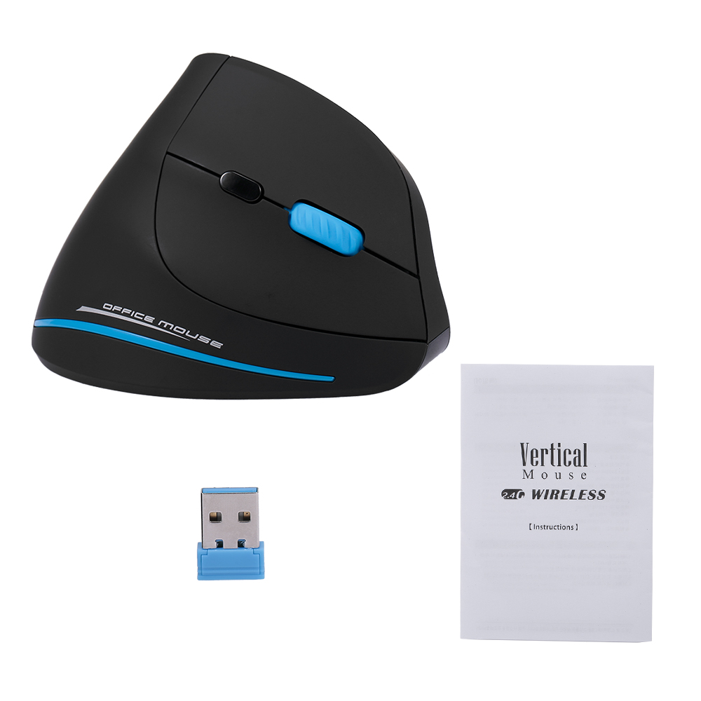 ZELOTES F-35A Vertical Gaming Mouse Adjustable 2400 DPI Optical 2.4G Wireless Mouse USB Computer Mice for PC Laptop Office Home: Default Title