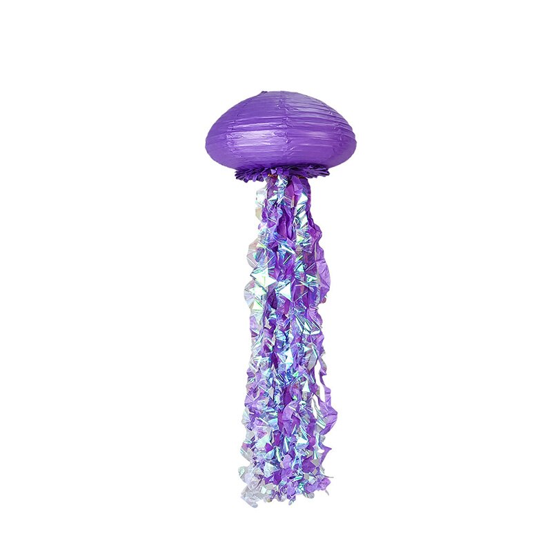 Merenneitojuhlat tee se itse meduusa paperilyhty kesäranta meren alla juhlat pienet merenneitotytöt 1st syntymäpäiväjuhlakoristeita: Violetti