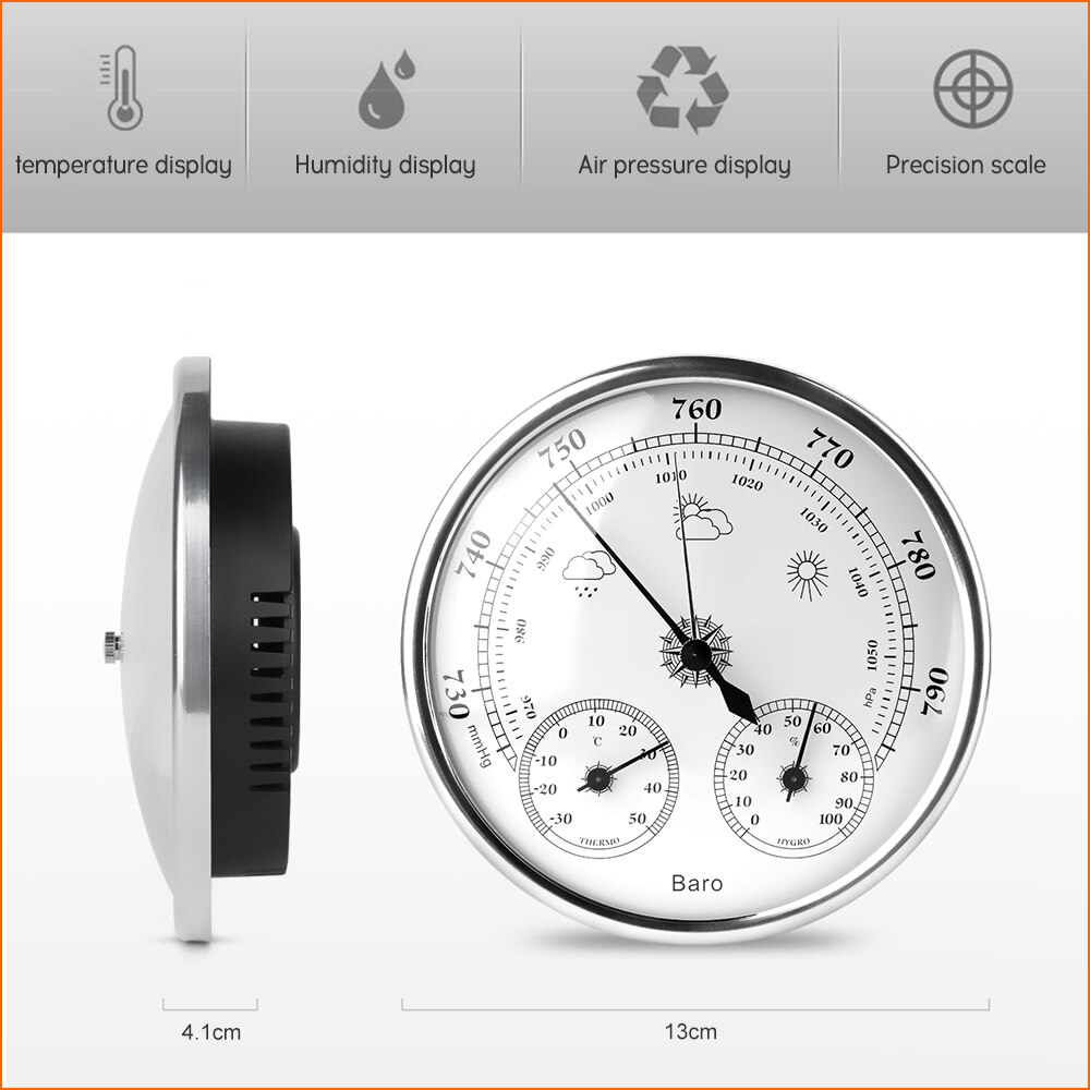 RZ Wall Mounted Thermometer Hygrometer Digital Household High Accuracy Pressure Gauge Air Weather Instrument Barometer