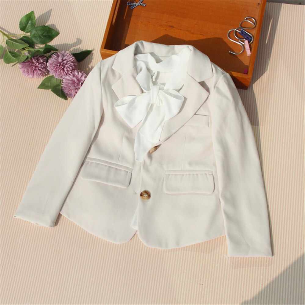 Lente Jas Voor Kinderen Kleding Meisjes Blazer Kinderen Kleding Katoen Casual Pak Bovenkleding Meisjes Jas 2 Kleuren 2T-16Y