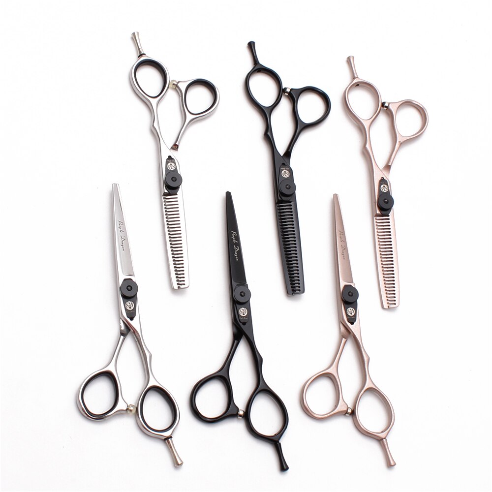 Purple Dragon 5.5 "6" JP 4440 ciseaux amincissants, ciseaux pour couper les cheveux, repose-doigt, Z9015