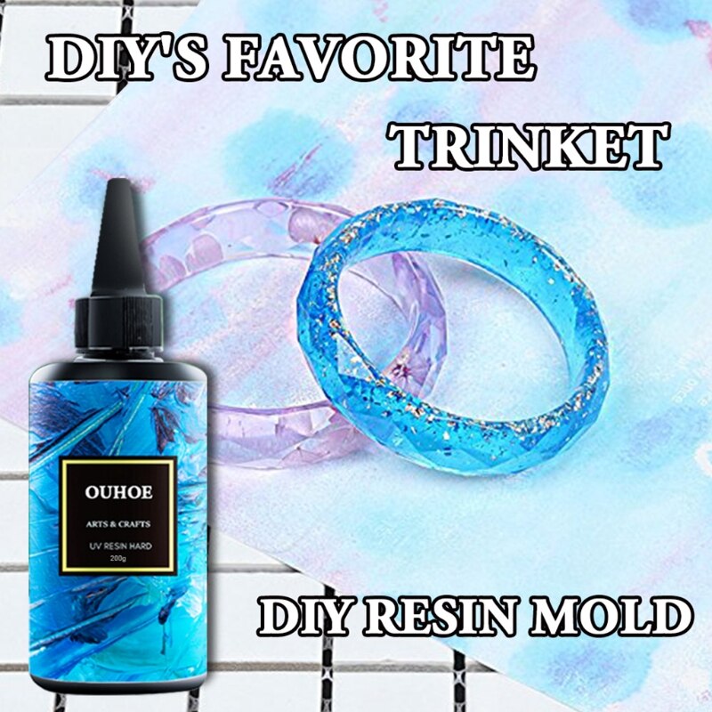 Pegamento duro de resina ultravioleta, 30/100/200g, Gel UV de curado, DIY, fabricación de joyas, accesorios de revestimiento de fundición