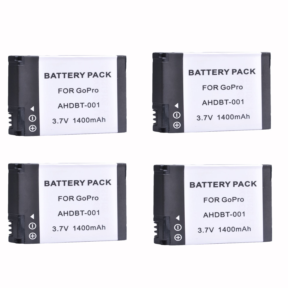 4 × ahdbt -001 ahdbt 001 002 ahdbt -002 accu met hoge capaciteit voor gopro go pro hd hero 1 2 hero 1 hero 2 motorsport surfen outdoor 960