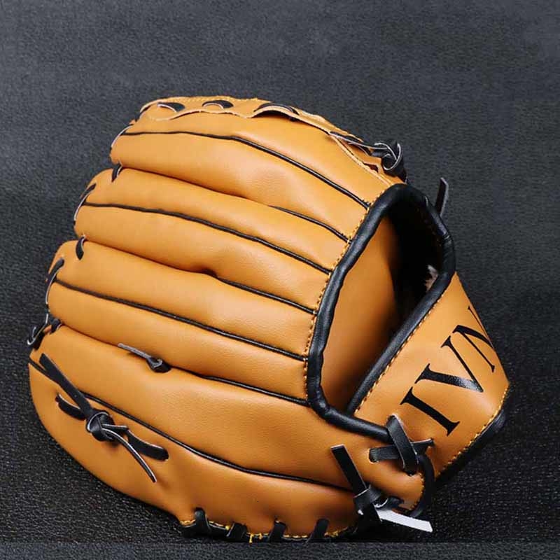 Outdoor Sport PVC Waterdichte Baseball Handschoenen Verdikte Ademend Kind Tiener Volwassen Training Softbal Pitcher Catch Training: Bruin / 11.5 inches