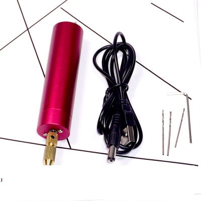 Bærbar mini elektrisk håndboremaskine til silikone epoxysmykker diy tilbehør smykkerfremstillingsværktøj: Rosenrød