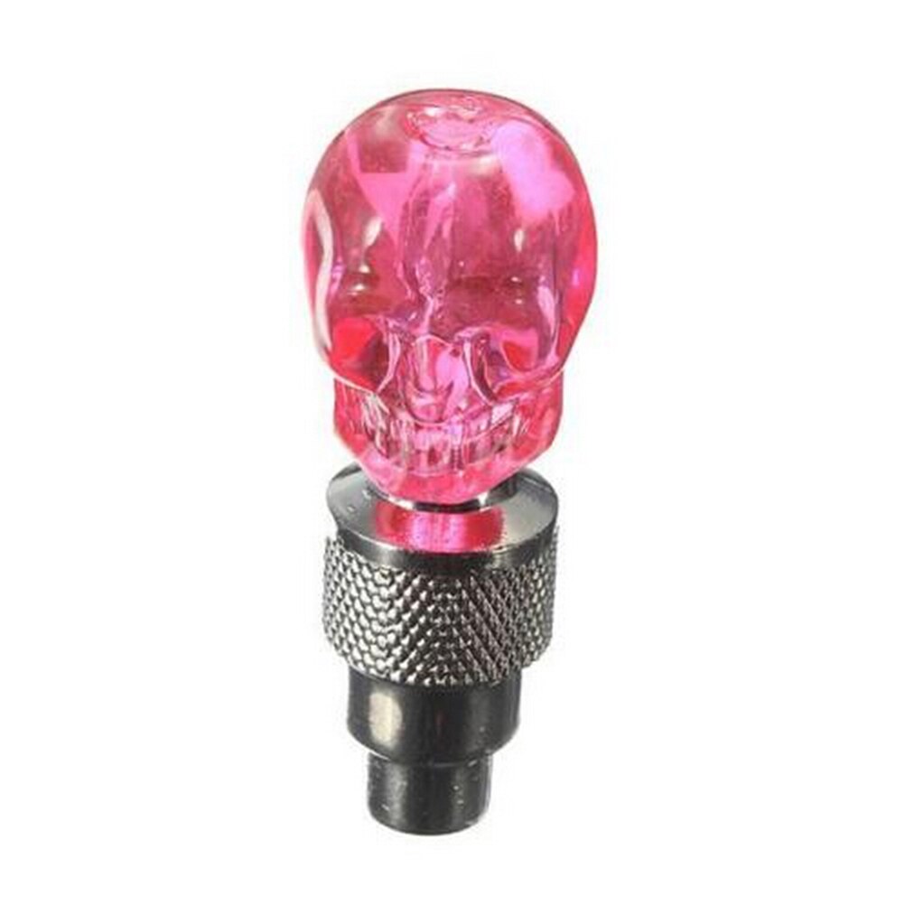 2pcs Skull Shape Valve Cap LED Light Wheel Tyre Lamp For Car Motorbike Bike