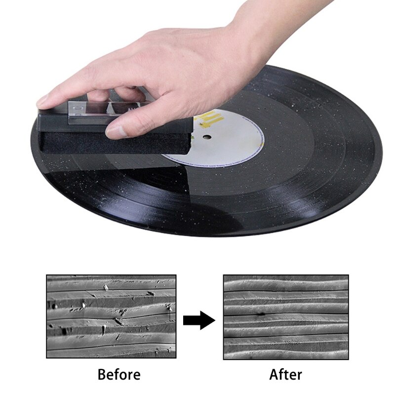 Vinyl Record Cleaner Anti Statische Borstel Stof Remover Kits Voor Draaitafels Ondersteuning