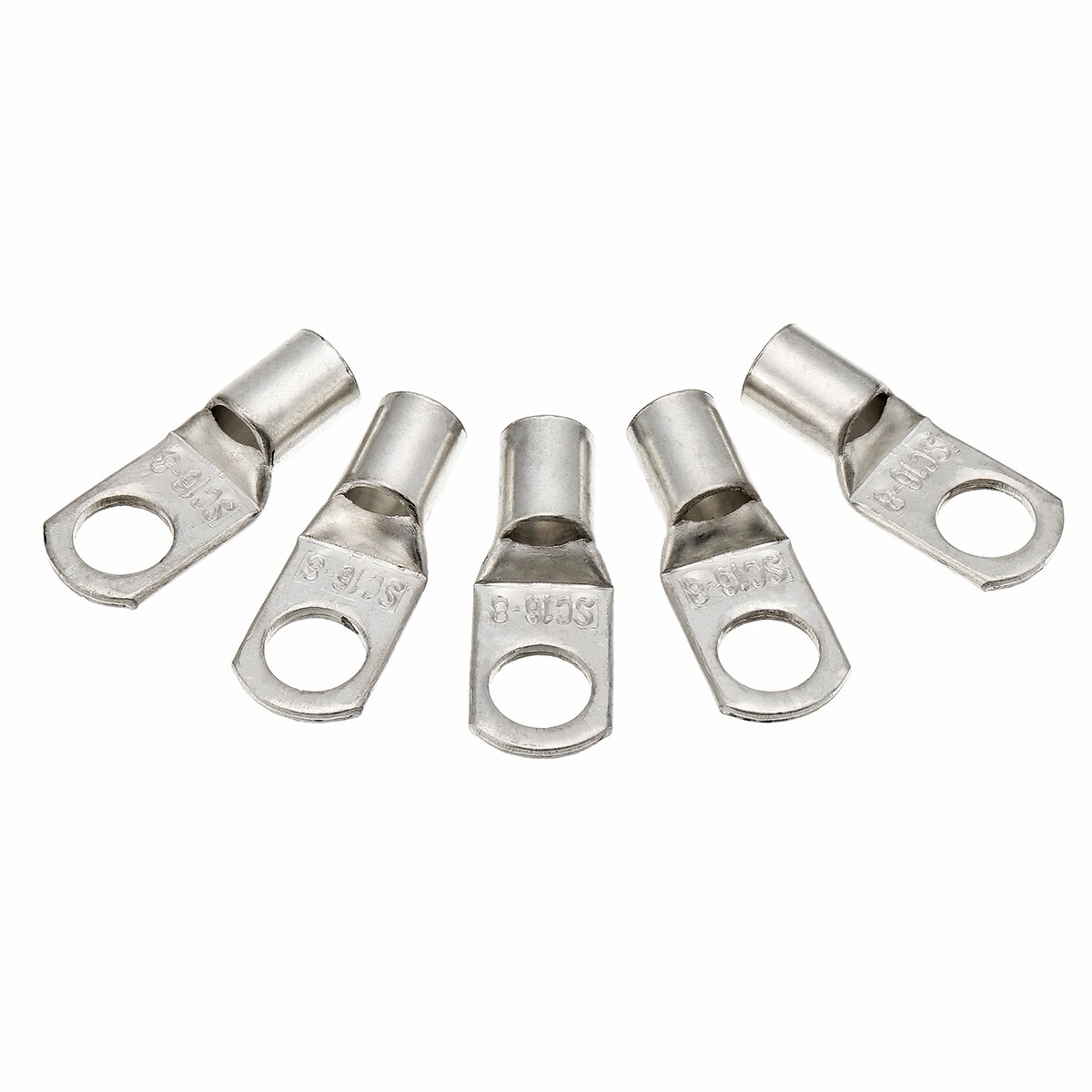 10 stk kabelsko sæt terminal sølv kobber elektrisk blok ledning 8mm stik terminaler til batteri ledning auto marine  rv 4wd