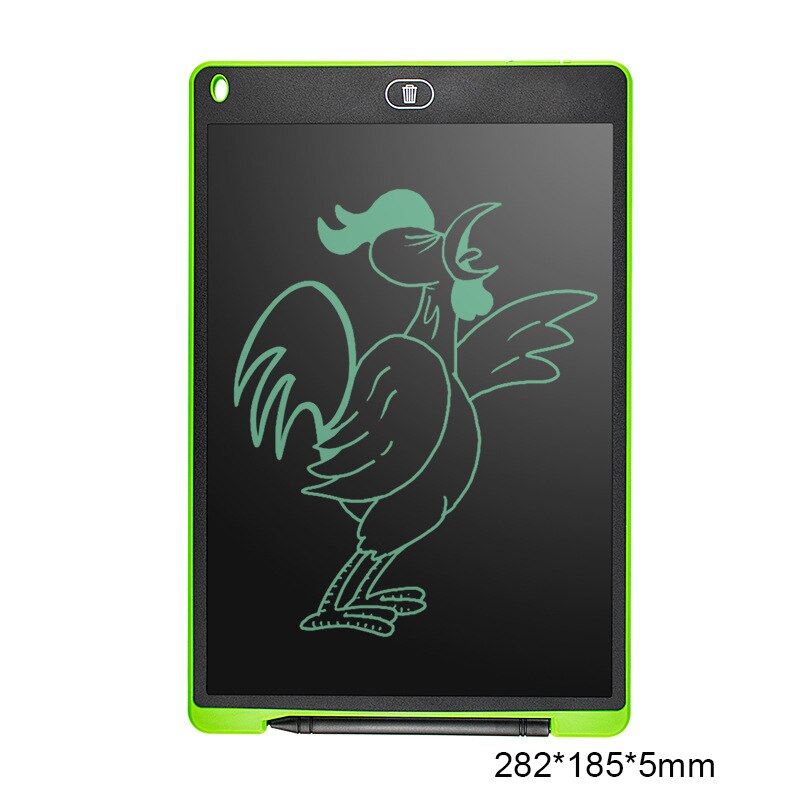 8.5 Inch Drawing Pad LCD Portable 12 Inch Writing Tablet Ultra-thin Drawing Board Drawing Tablet Toys for Children: 12 green